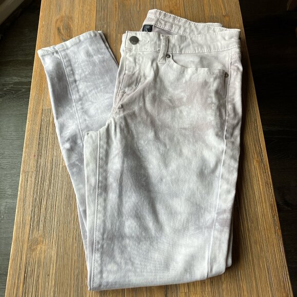 GAP Legging Skimmer 5 pocket white & grey tie dye denim with stretch size 4 - Picture 1 of 6